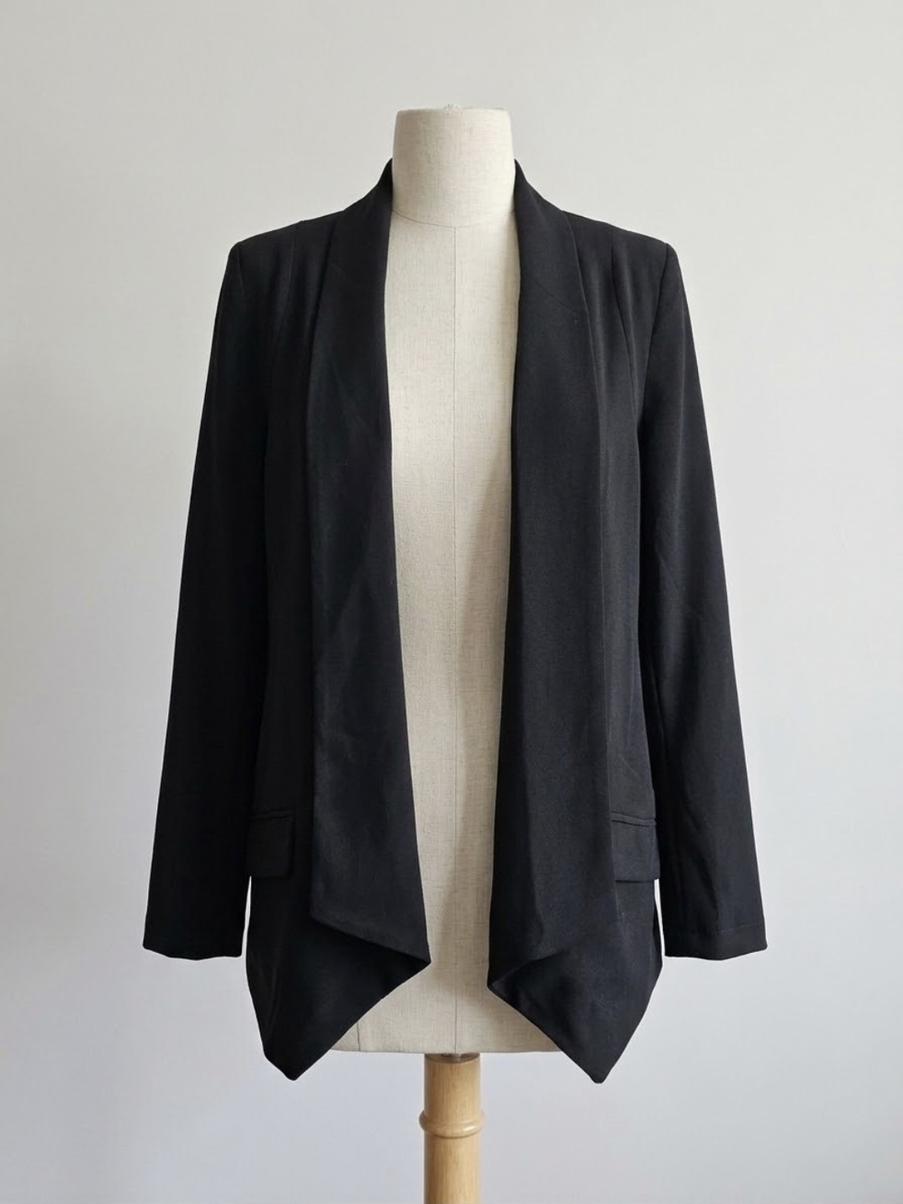 Black Open-Front Women’s Blazer Jacket